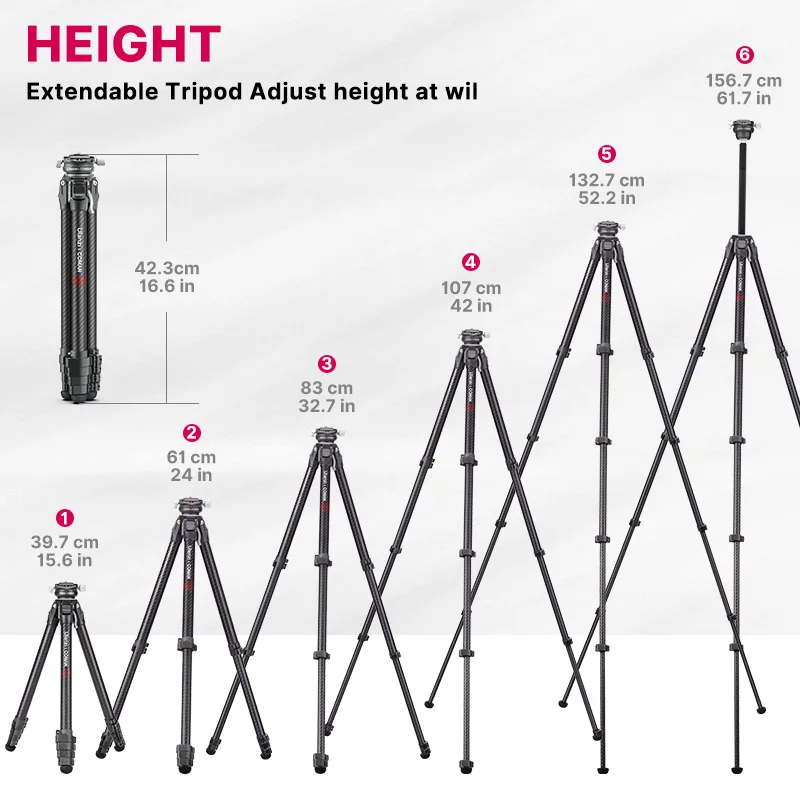 Ulanzi and Coman Zero Y Full Carbon Fiber Professional Lightweight Photography Travel Tripod For DSLR Camera Canon Sony - Image 5