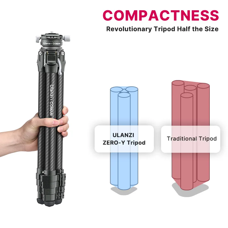 Ulanzi and Coman Zero Y Full Carbon Fiber Professional Lightweight Photography Travel Tripod For DSLR Camera Canon Sony - Image 6