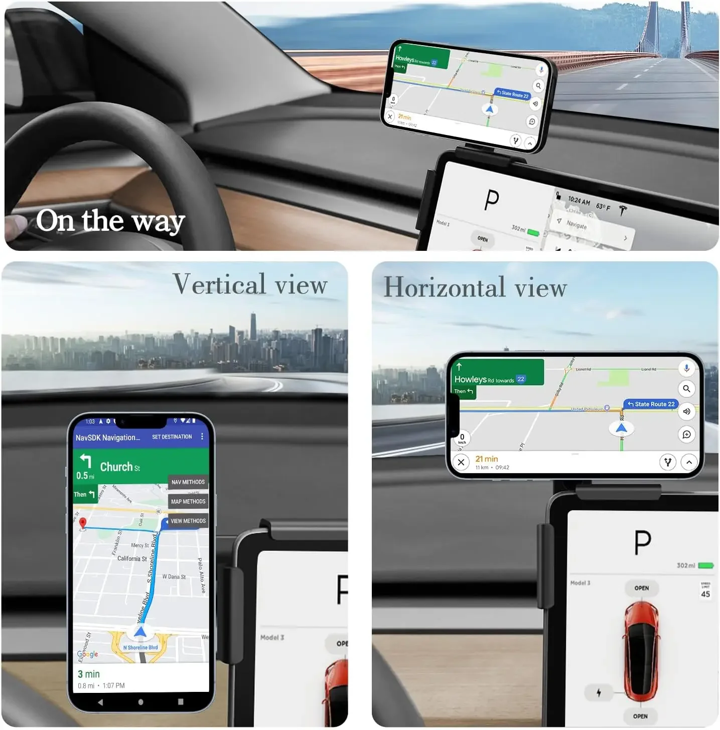 Car Phone Holder Mount Adjustable Magnetic Phone Holder Car Screen Side Phone Support Frame - Image 3