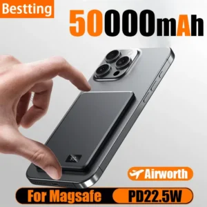 For Xiaomi 50000mAh Portable Magnetic Wireless PowerBank PD22.5W Fast Charging External Battery for Magsafe For iPhone Samsung