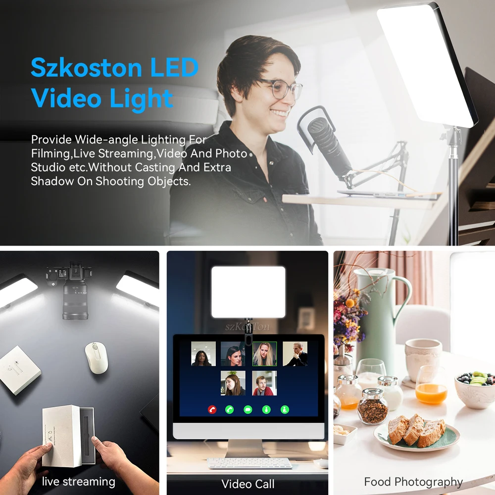 8/12 Inch LED Photography Video Panel Light Photo Studio Lighting Kit For Shoot Live Streaming Youbube With Tripod Stand - Image 6