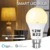 B22 Base WIFI Smart Bulb Brightness Adjustment LED Lamps 12W APP Control Dimmable Timing AC220-240V Works With Alexa Google Home