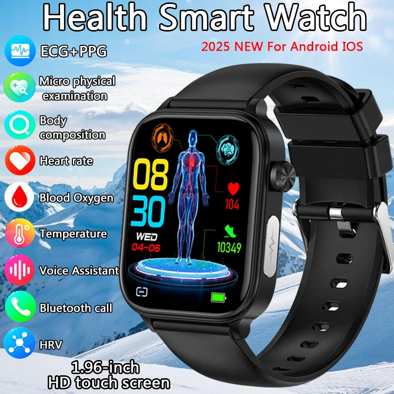 2026 New ECG+PPG Health Smartwatch Men Blood Fat Uric Acid Heart Rate Blood Pressure Bluetooth Call Waterproof Smart Watch Women