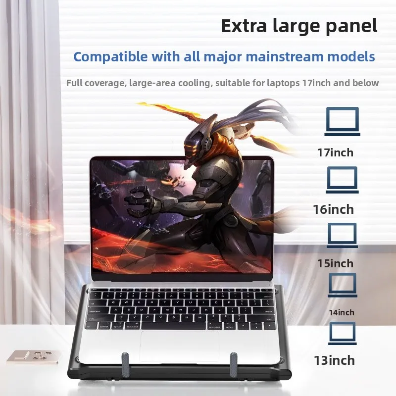 17 inch gaming laptop cooler, turbocharged dual fan, two USB ports, 1800+10% RPM laptop cooling pad, laptop stand - Image 4