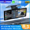 Vtopek 8.1 Inch 2.5K Dash Cam Wireless Carplay Android Auto Car DVR WiFi GPS Navigation Rearview Camera Dashboard Video Recorder
