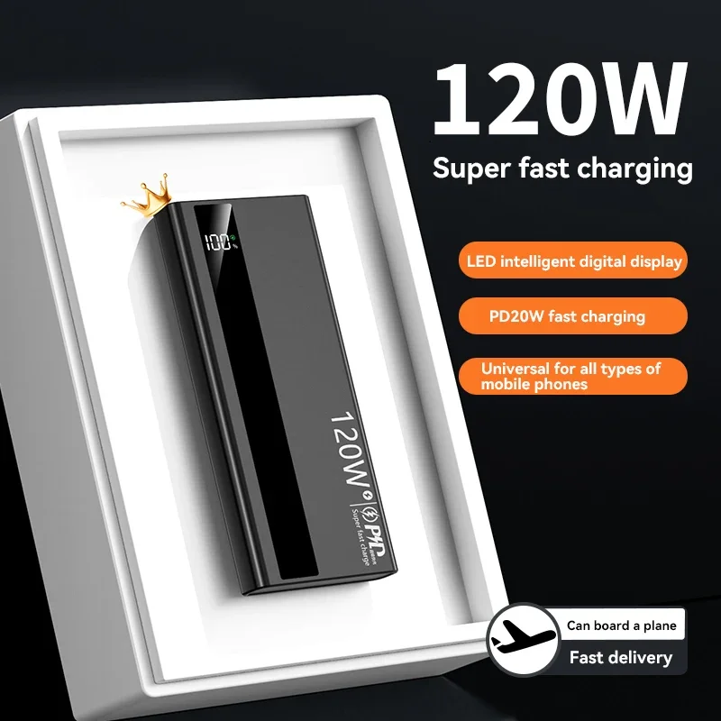 Lenovo 120W 500000mAh Power Bank High Capacity Super Fast Charge Portable External Battery PowerBank For iphone Samsung 2026 New - Image 4