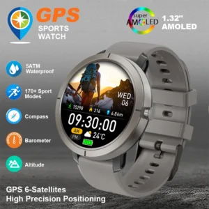 2026 GPS Smartwatch AMOLED 1.32" Military Watch