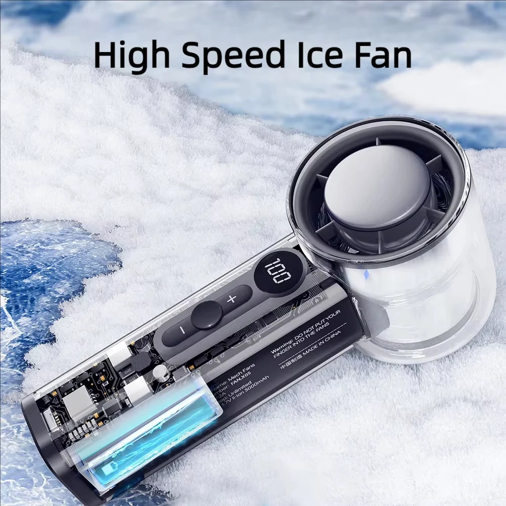 Semiconductor Refrigeration High-speed Handheld Electric Fan 3000mAh USB Portable Rechargeable Outdoor Small Fan - Image 6