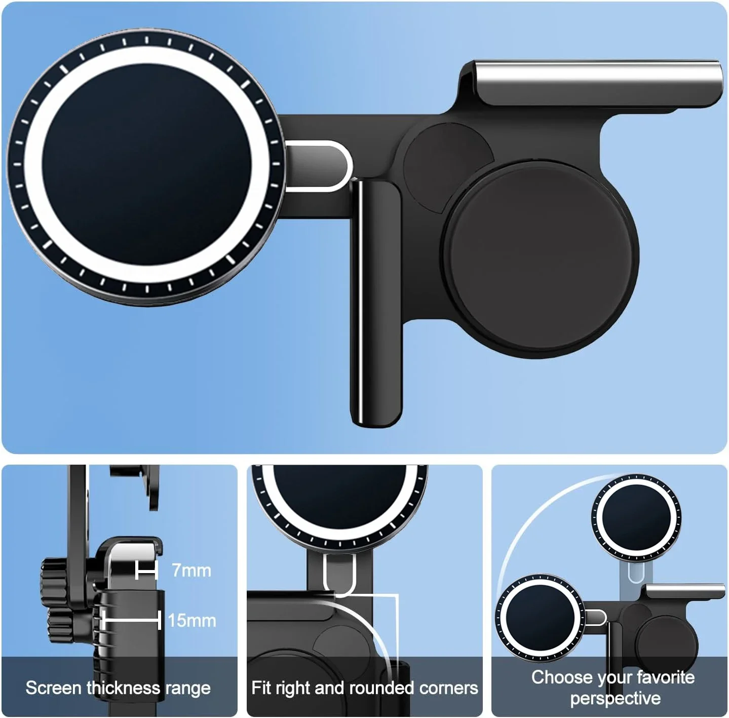 Car Phone Holder Mount Adjustable Magnetic Phone Holder Car Screen Side Phone Support Frame - Image 2