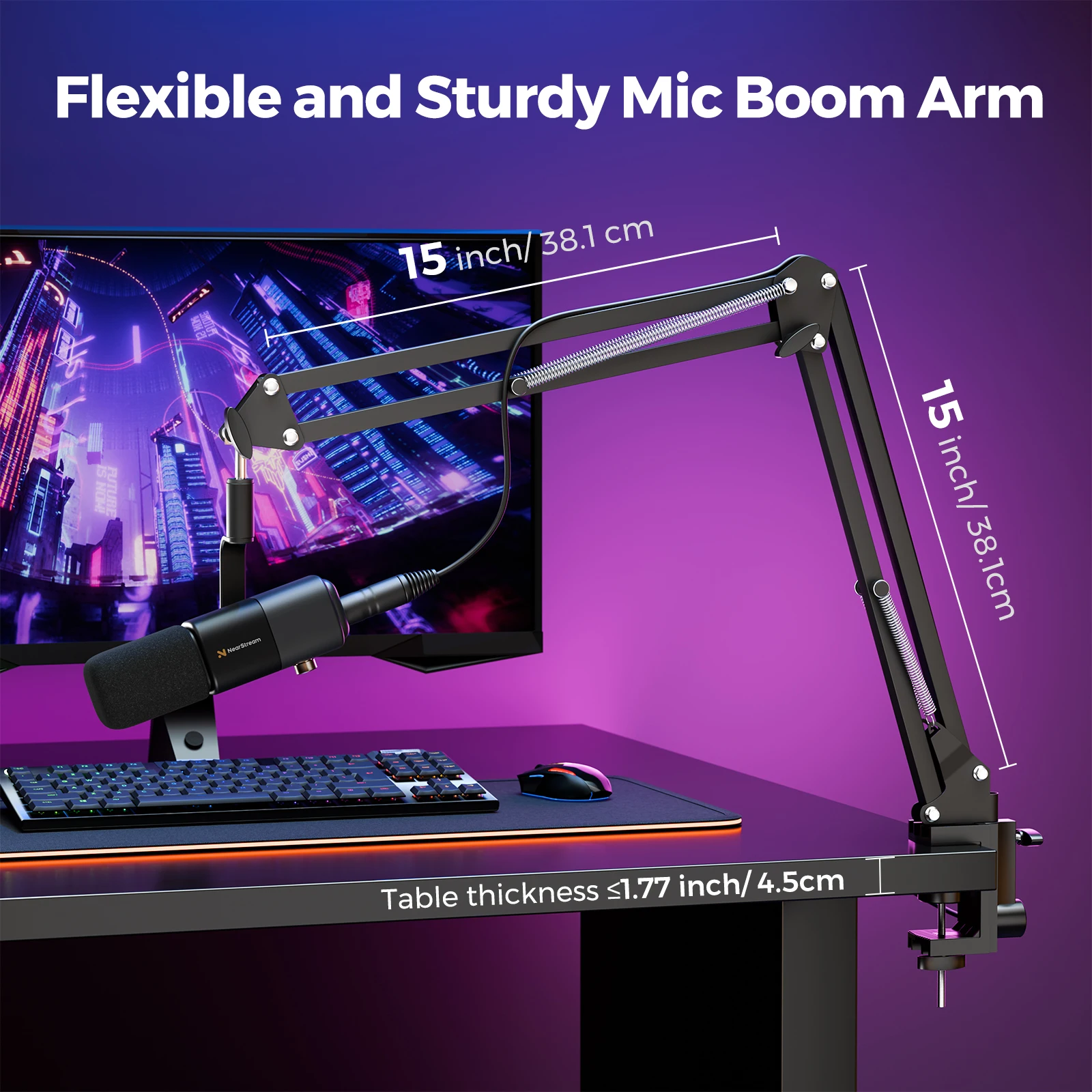 NearStream USB XLR Condenser Mic Boom Arm Plug-and-Play Professional Microphone pc for Streaming Podcast Studio set Recording - Image 6