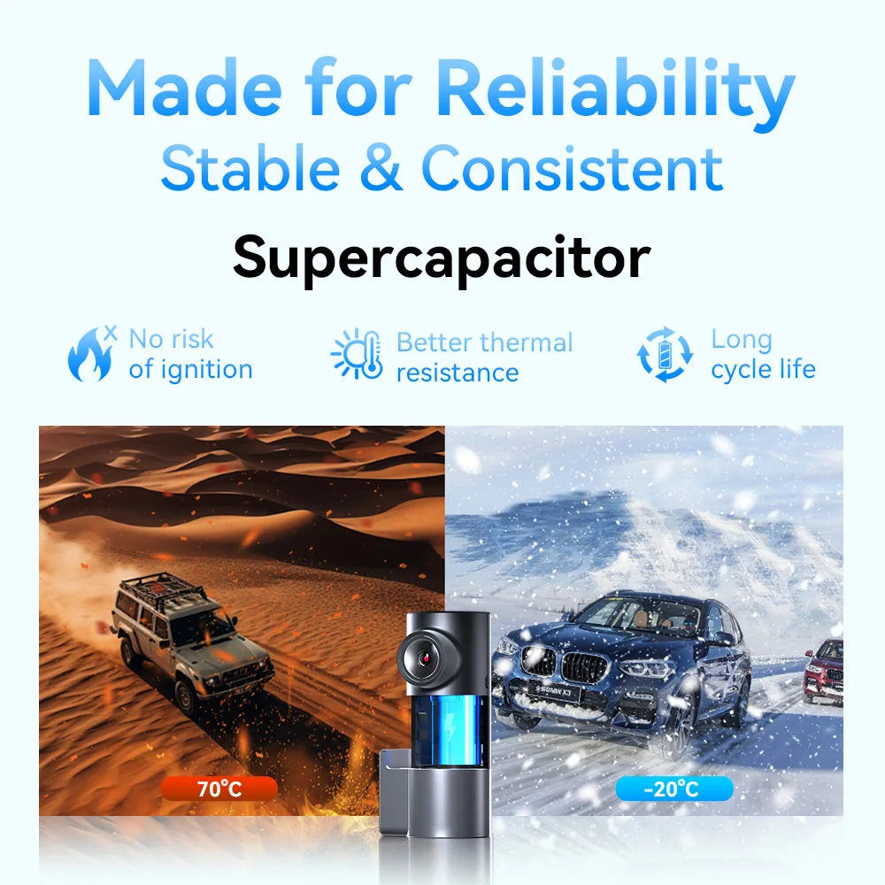 Pictrey M2 2K Dash Cam 330° Rotatable Car DVR Support Night Vision Smart Voice Control 24H Parking Monitor - Image 4