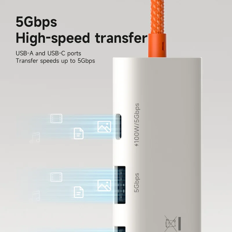 Hagibis USB C Hub Multiport USB C Splitter 4K HDMI RJ45 Heat Dissipation Docking Station for Macbook Laptops iPad External SSDs - Image 5