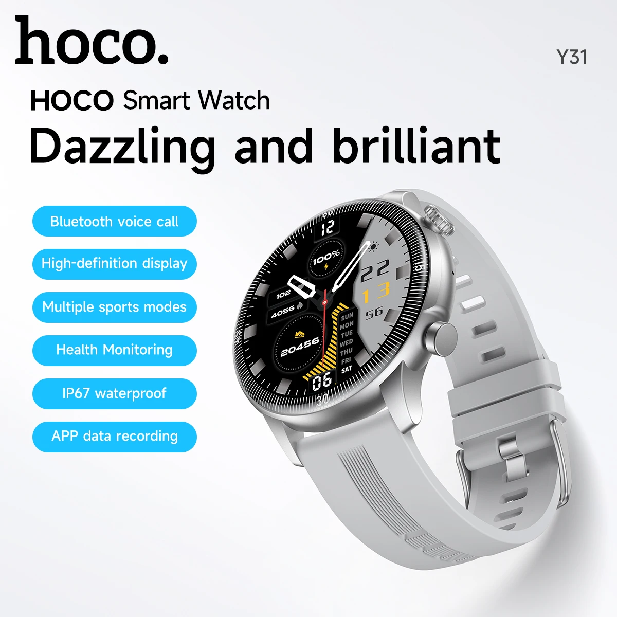HOCO 1.46 TFT Touch Screen Smart Watch Bluetooth 5.3 Call Version Support Sleep Heart Rate Blood Oxygen Monitoring Sport Watchs