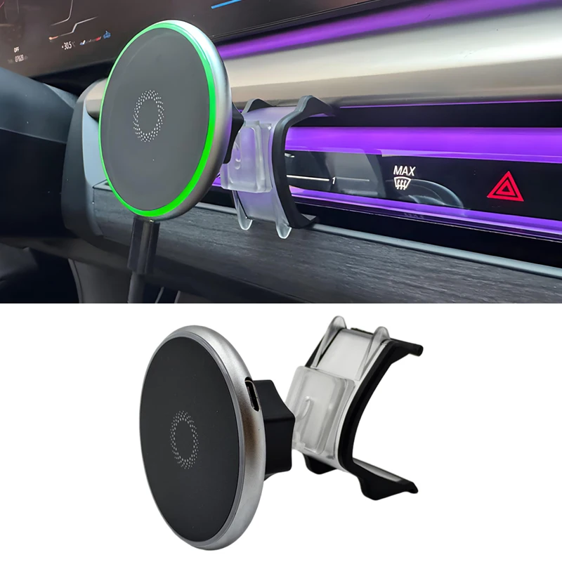 For BMW 5 SERIES i5 G60 2024 2025 2026 15W Phone Wireless Charger Magnetic Holder Stand Trim Accessories