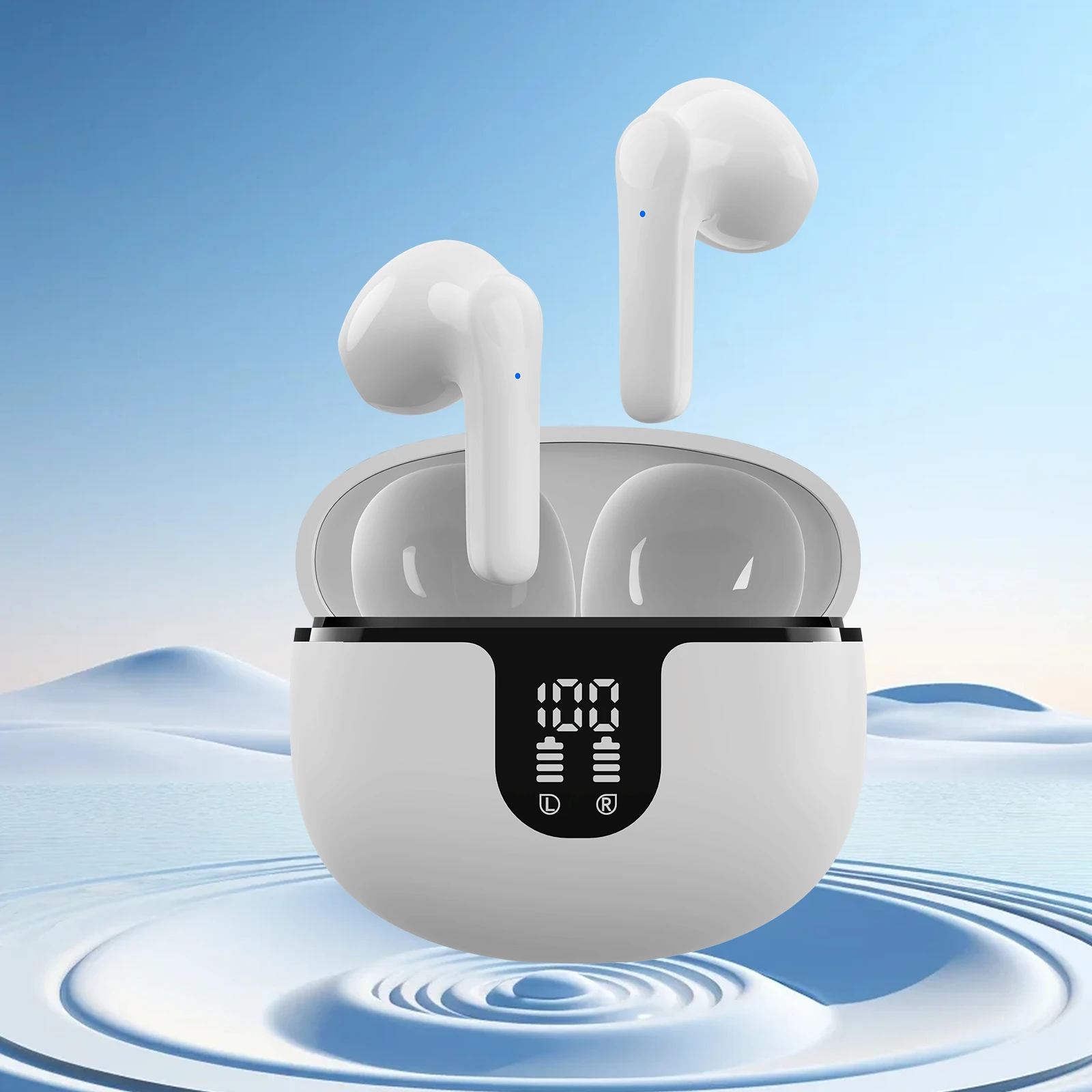 Wireless earphones with microphone for in-ear use of gaming music