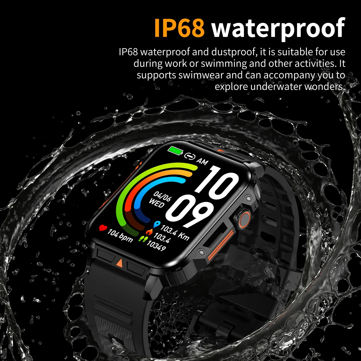Military Men Smart Watch Health Monitor Wireless Call Smartwatch Fitness IP68 Waterproof Sports Watches for Women Android 2025 - Image 3