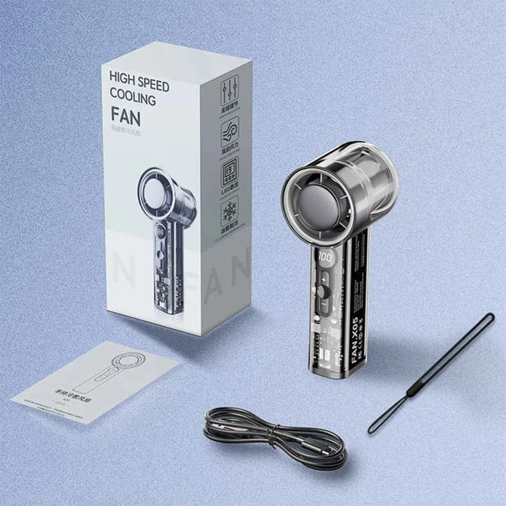 Semiconductor Refrigeration High-speed Handheld Electric Fan 3000mAh USB Portable Rechargeable Outdoor Small Fan - Image 4