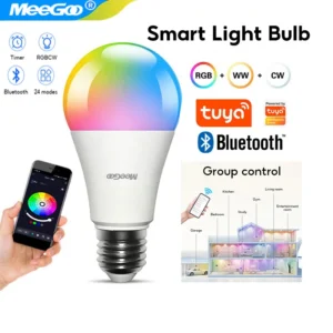 MeeGoo Tuya Wifi/Bluetooth Smart Bulb Alexa Led Lamp E27 RGB Smart Light Bulbs 110V 220V Smart Lamps For Google Assisatnt Smart
