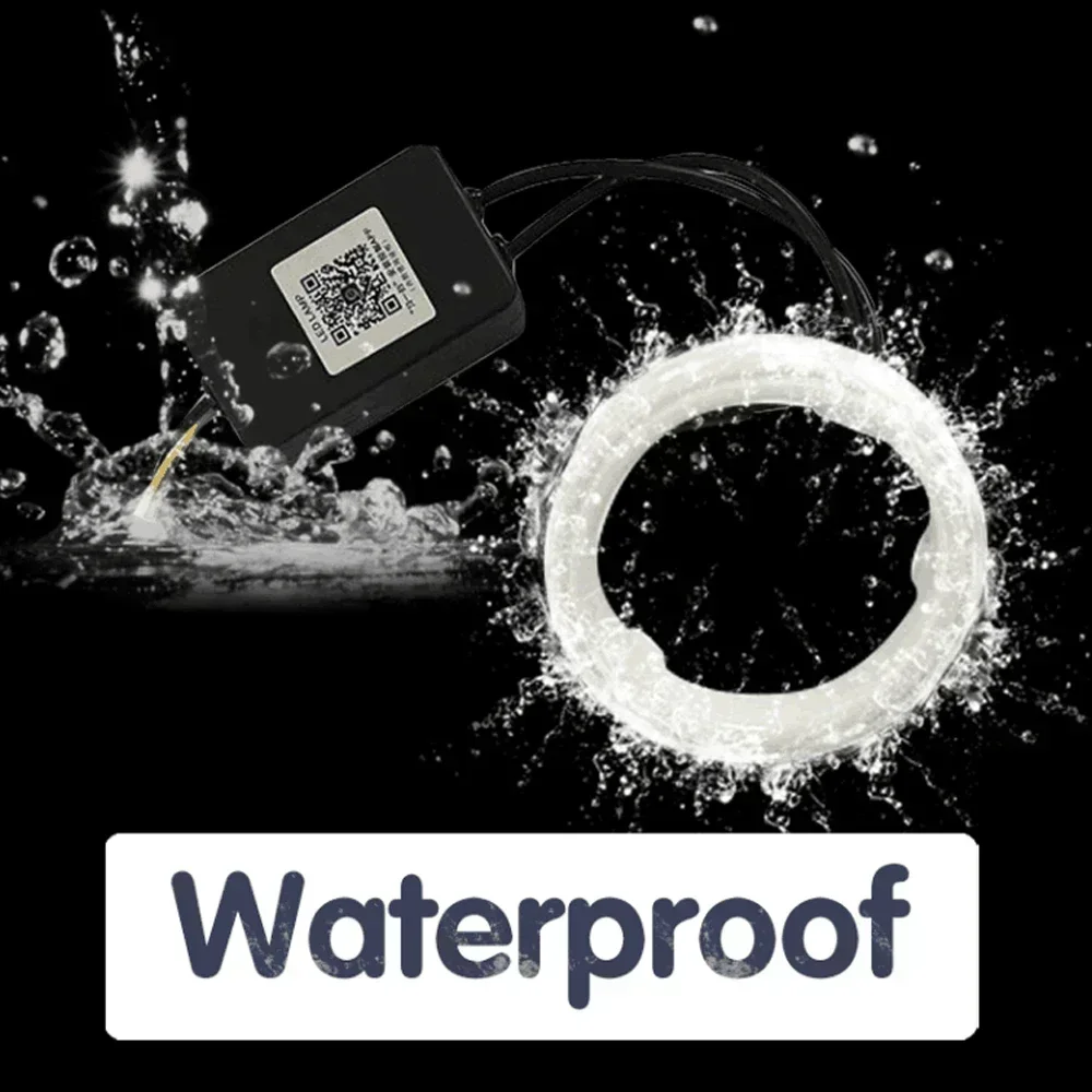 2PCS RGB Cotton LED Angel Eyes Halo Rings 60mm 70mm 80mm LED Headlight Lamps For Car UTV Motorcycle DRL Eyes APP Control - Image 5