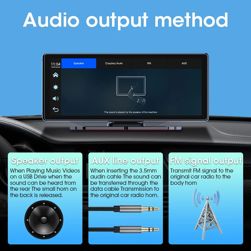 Vtopek 8.1 Inch 2.5K Dash Cam Wireless Carplay Android Auto Car DVR WiFi GPS Navigation Rearview Camera Dashboard Video Recorder - Image 5