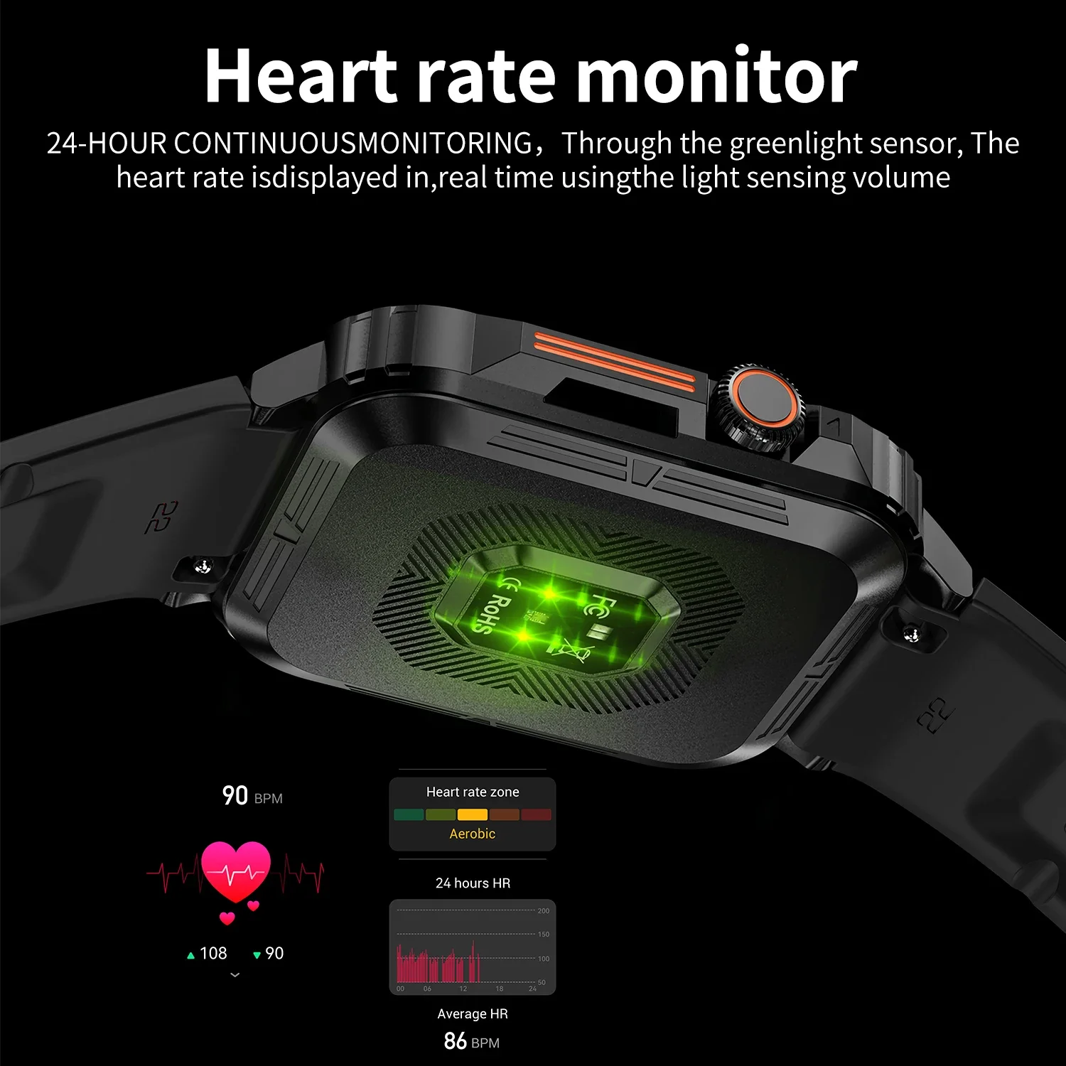 Military Men Smart Watch Health Monitor Wireless Call Smartwatch Fitness IP68 Waterproof Sports Watches for Women Android 2025 - Image 5