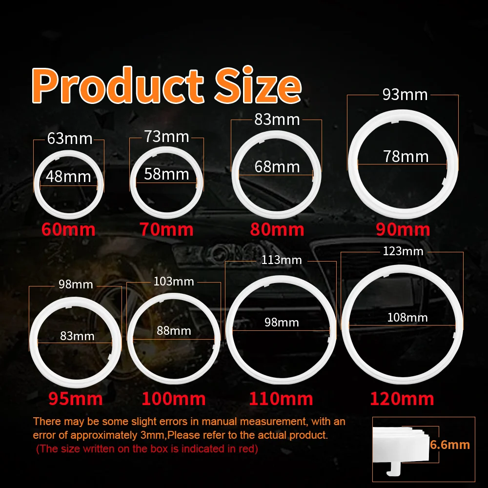 2PCS 12V 24V DC LED Angel Eyes Cotton Lights with Turn Signal Lights APP Bluetooth RGB DRL Halo Rings For Car Scooter Headlight - Image 3