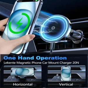 UYUXIO Magnet Wireless Car Charger 15W Fast Charging Magnetic Car Mount Phone Holder Air Vent for iPhone 16 15 14 13 Pro Max 12