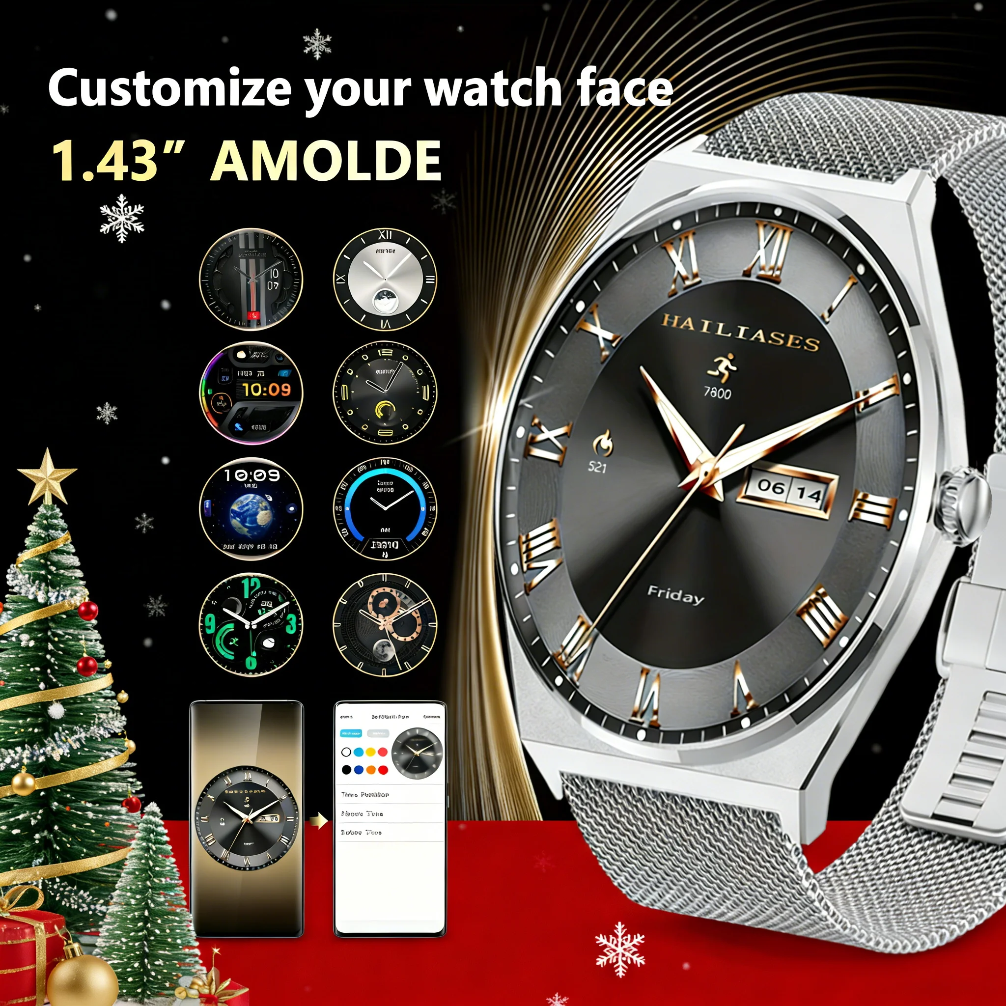 2026 Ultra Thin Smart Watch Men AMOLED 466*466 HD Pixel Display Always Show Time Bluetooth call Reminder Waterproof Smartwatch - Image 5