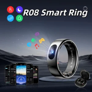 R08 Smart Ring Men Women with Charging Case