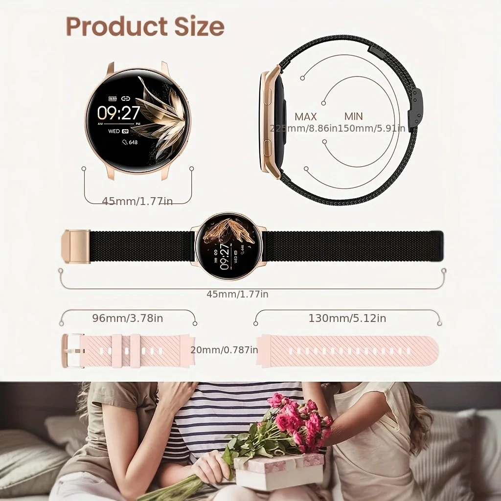 New Women Bluetooth Call Smart Watch HeartRate Blood Pressure Monitoring Smartwatches - Image 6