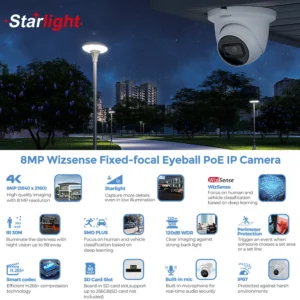 Dahua 8MP 4K Wizsense Mic IR IP Camera Smart IPC-HDW2841TM-S night vision outdoor IP67 WDR home Business Security Network camera