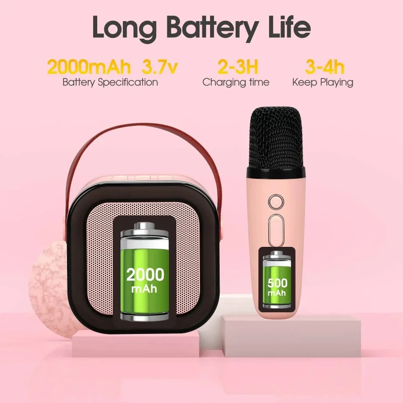 K12 Wireless Bluetooth Speaker with 2 Microphone RGB Portable Music Player Karaoke Machine for Family Singing Children's Gifts - Image 6