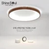 Modern LED Wood Grain Ceiling Light Circular Large-sized Minimalist Lighting Living Room Bedroom Balcony Nordic Home Light