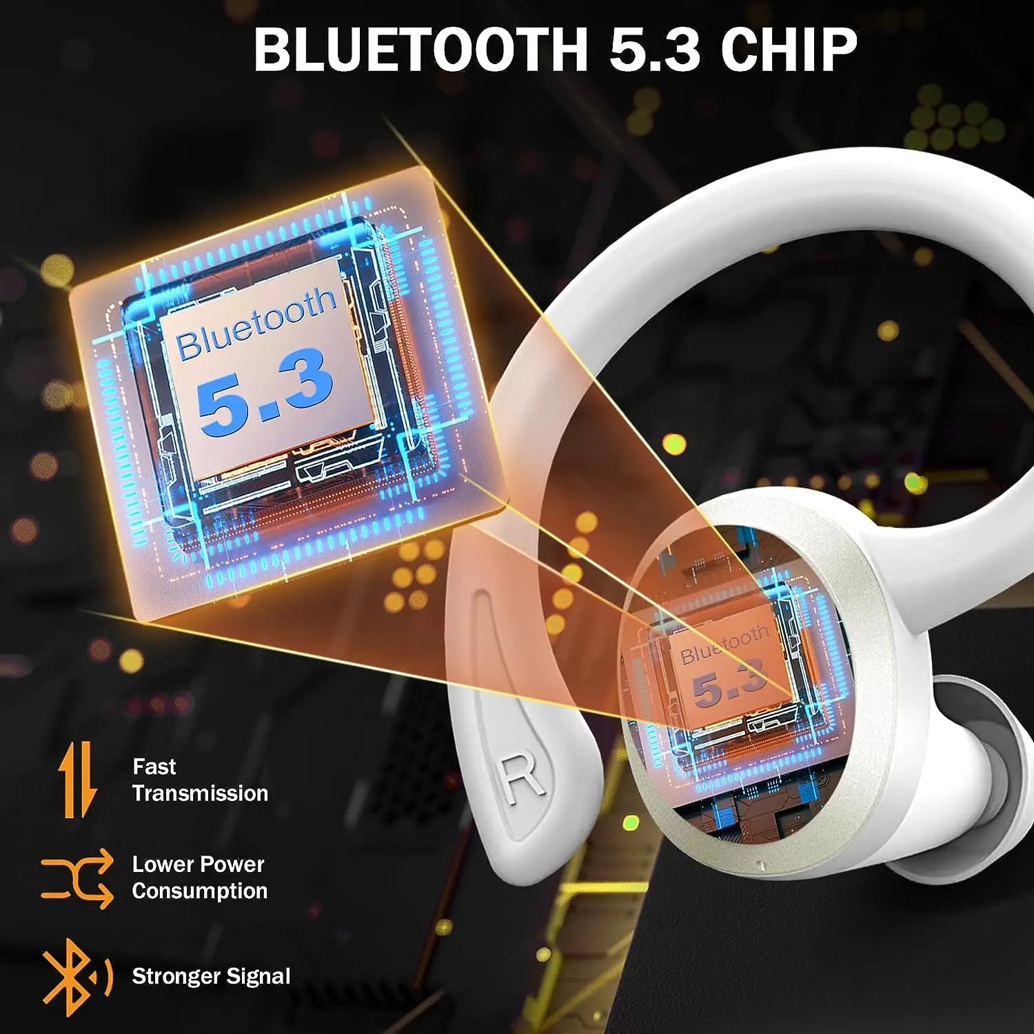 Wireless Earbuds, Bluetooth 5.3 On-Ear Headset Sports Headphones for Workout/Running. - Image 4