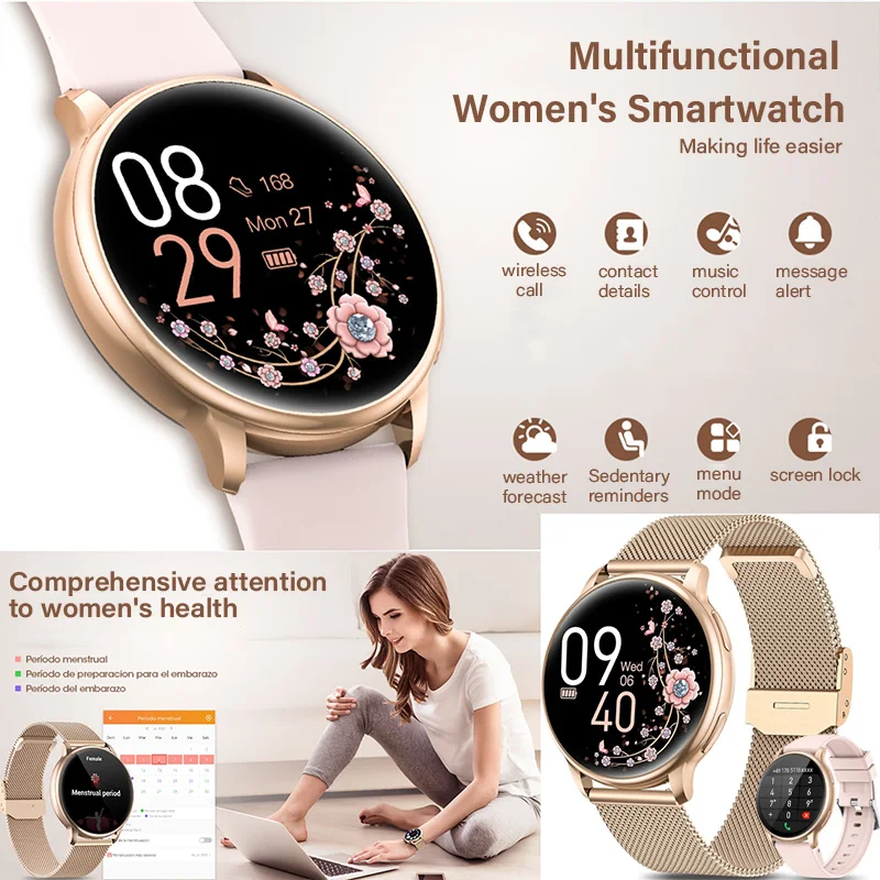New Women Bluetooth Call Smart Watch HeartRate Blood Pressure Monitoring Smartwatches - Image 3