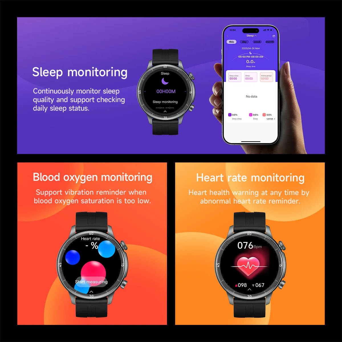 HOCO 1.46 TFT Touch Screen Smart Watch Bluetooth 5.3 Call Version Support Sleep Heart Rate Blood Oxygen Monitoring Sport Watchs - Image 5