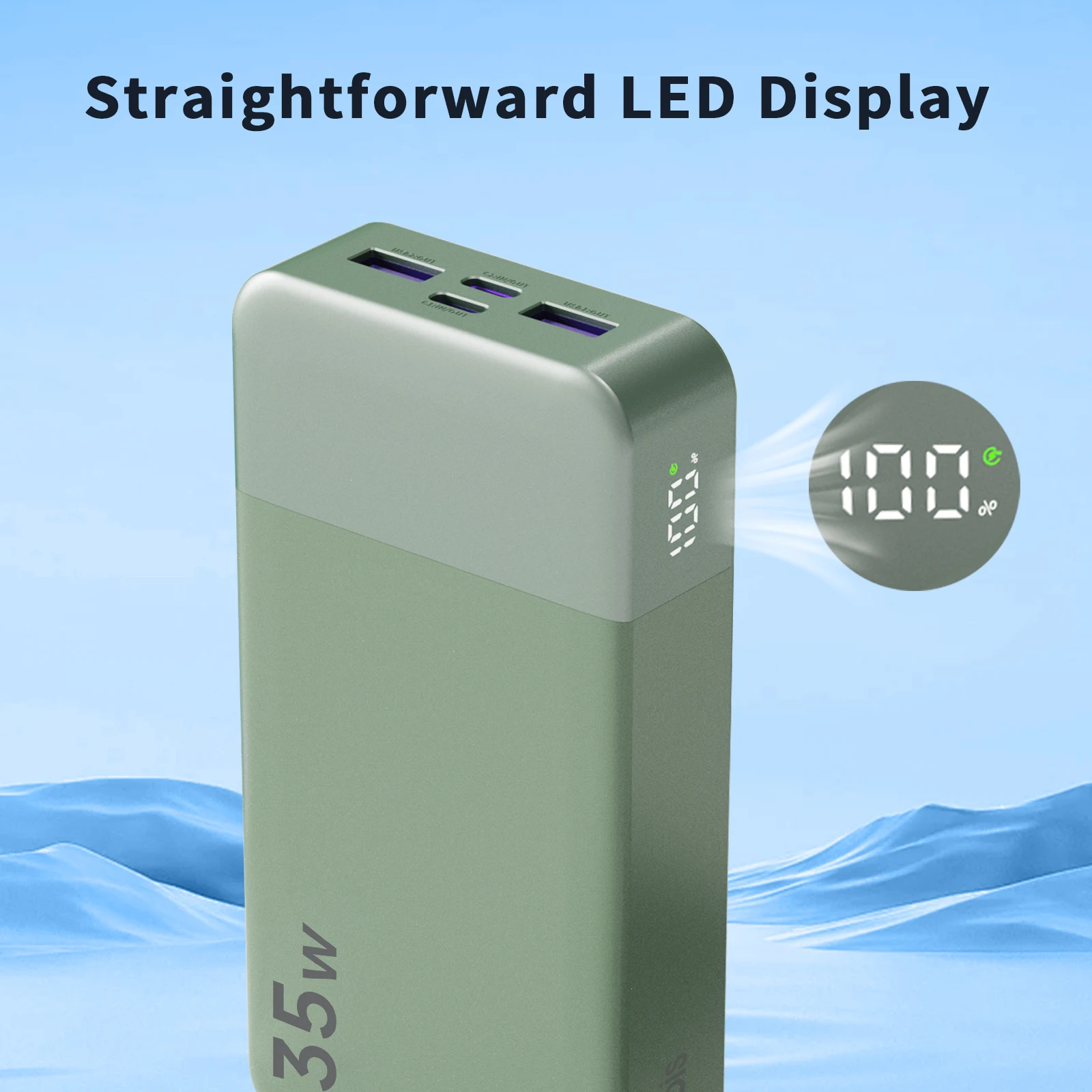 NOBIS Portable Charger, 20000mAh Power Bank, 35W Power Bank Fast Charging, Battery Pack with C to C Cable, Battery Bank - Image 3