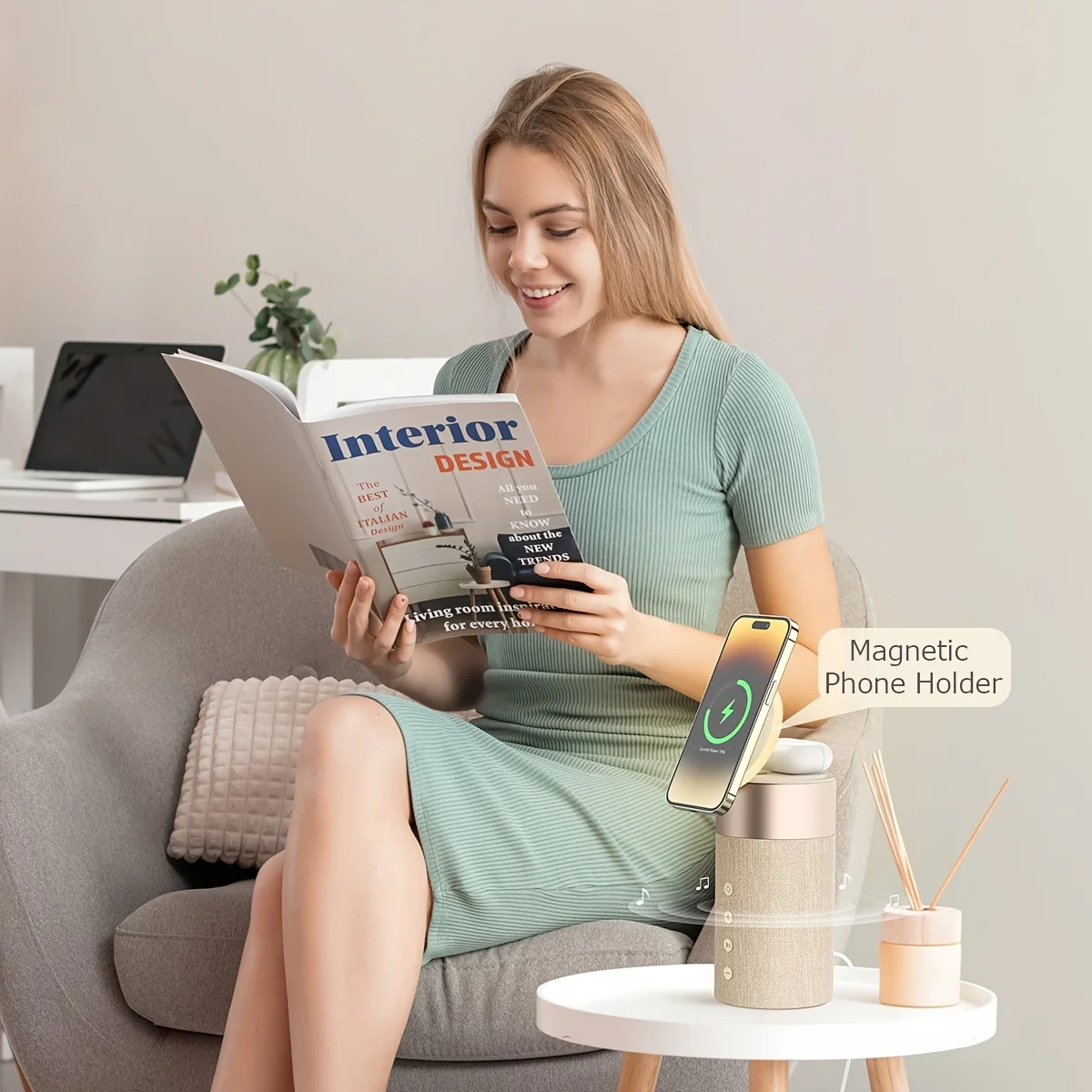 4-in-1 Magnetic Wireless Charger & Bluetooth Speaker with Night Light - Perfect Gift for IPhone XIAOMI HUAWEI Samsung & AirPods - Image 2