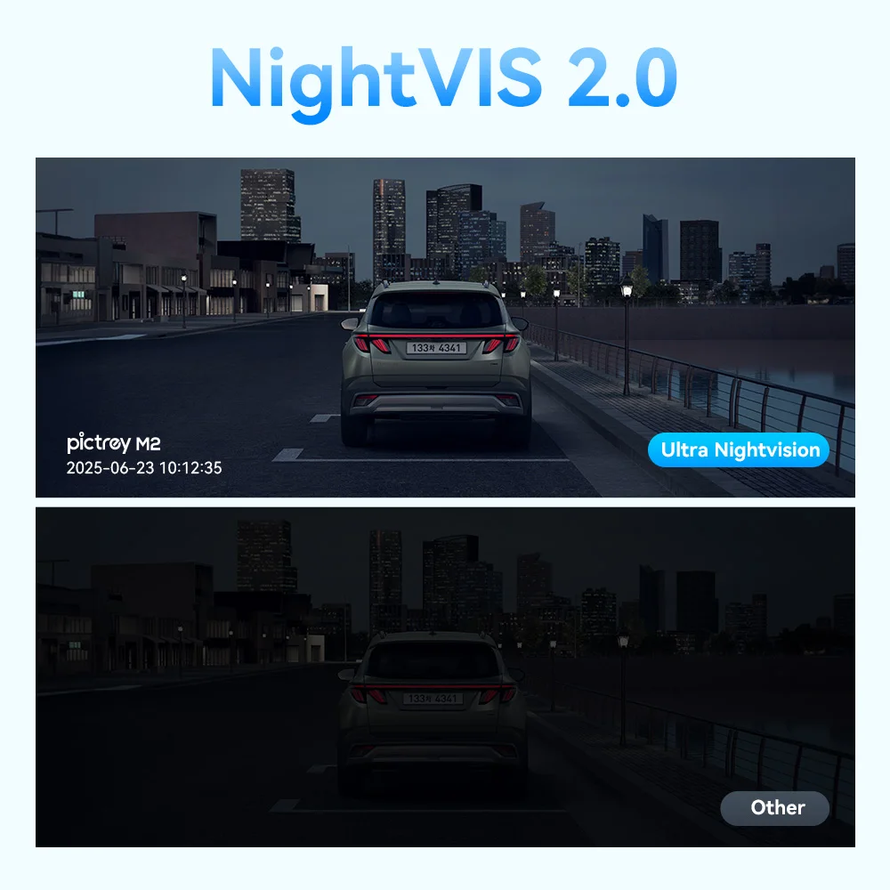 Pictrey M2 2K Dash Cam 330° Rotatable Car DVR Support Night Vision Smart Voice Control 24H Parking Monitor - Image 3