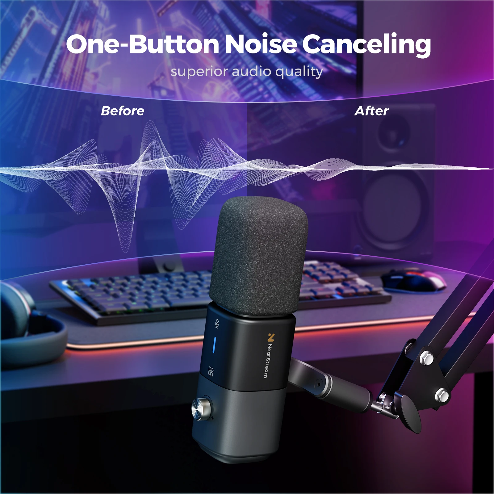 NearStream USB XLR Condenser Mic Boom Arm Plug-and-Play Professional Microphone pc for Streaming Podcast Studio set Recording - Image 4