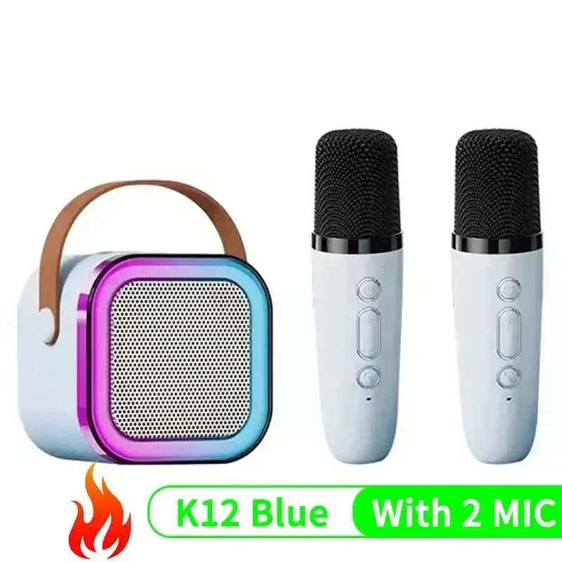 K12 Wireless Bluetooth Speaker with 2 Microphone RGB Portable Music Player Karaoke Machine for Family Singing Children's Gifts - Image 2