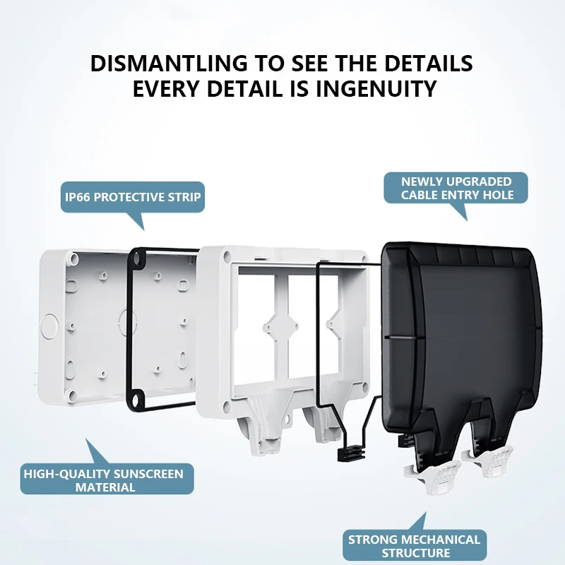 Avoir Tuya Wall Electrical Sockets Ip66 Waterproof Power Socket With Cover Wifi Smart Plug Eu Standard Outdoor Rainproof Socket - Image 2