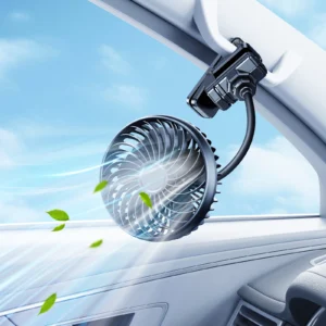 Hipacool Portable Bendable Fan Car Seat Back Clip Fan Usb Rechargeable 2000mAh 3-Speed Adjustable Car Hose Fan Summer Air Cooler