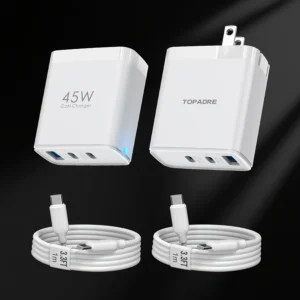 2packs 45W 3 Port USB Charger Type C Fast Charge Mobile Phone Adapter For iPhone Samsung Xiaomi Huawei Quick Charge Wall Charger