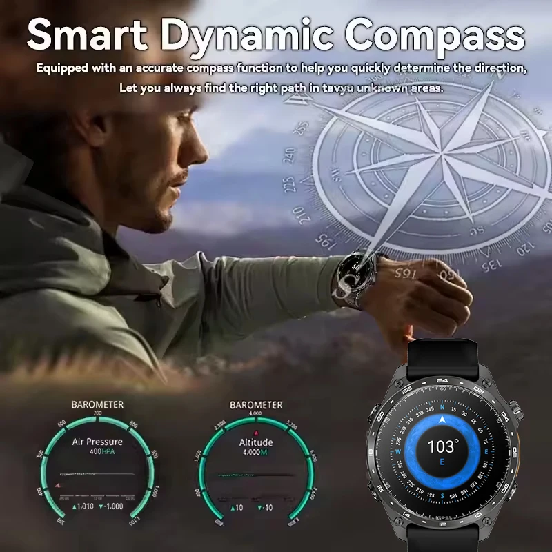 HD300 Pro Men Smart Watch AMOLDE GPS Track - Image 6