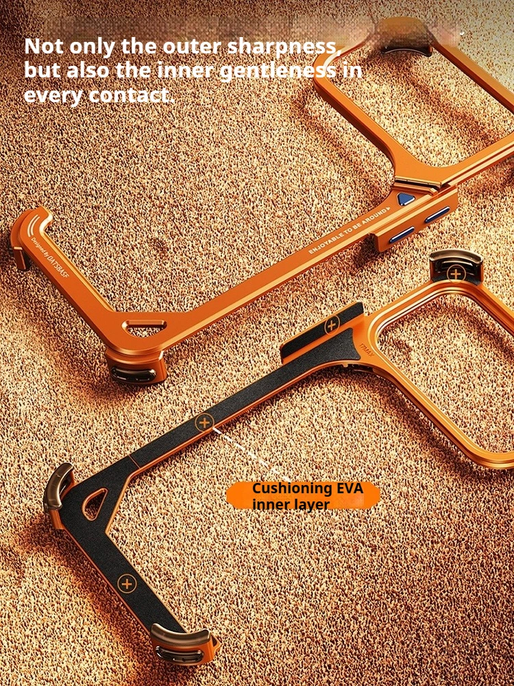 Eary 9-Shaped for iPhone 17 Pro Max 17 Pro Phone Case for Magsafe Wireless Charging With Lens Holder Stand Metal Frameless Shell - Image 3