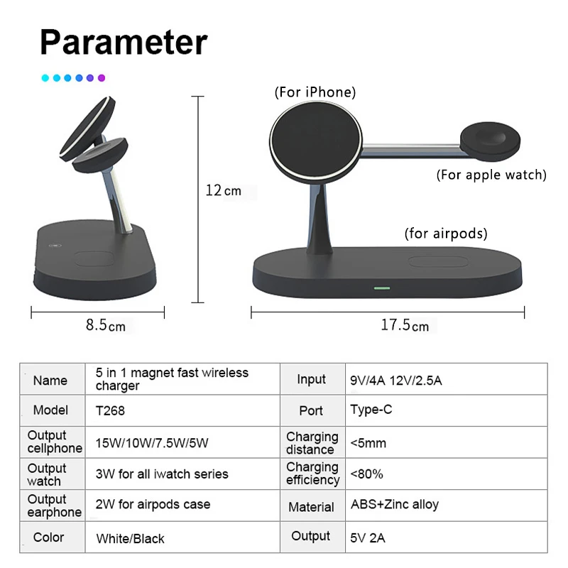 3 in 1 Wireless Charger Stand For iPhone 12/13/14/15/16/17 Fast Charging Station for Apple Watch 10 9 8 7 6 5 4 Airpods 2 3 Pro - Image 4