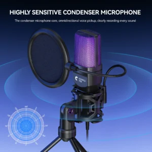 Cross-Border Hot Foreign Trade Game RGB Gaming Condenser Computer Desktop Microphone Microphone