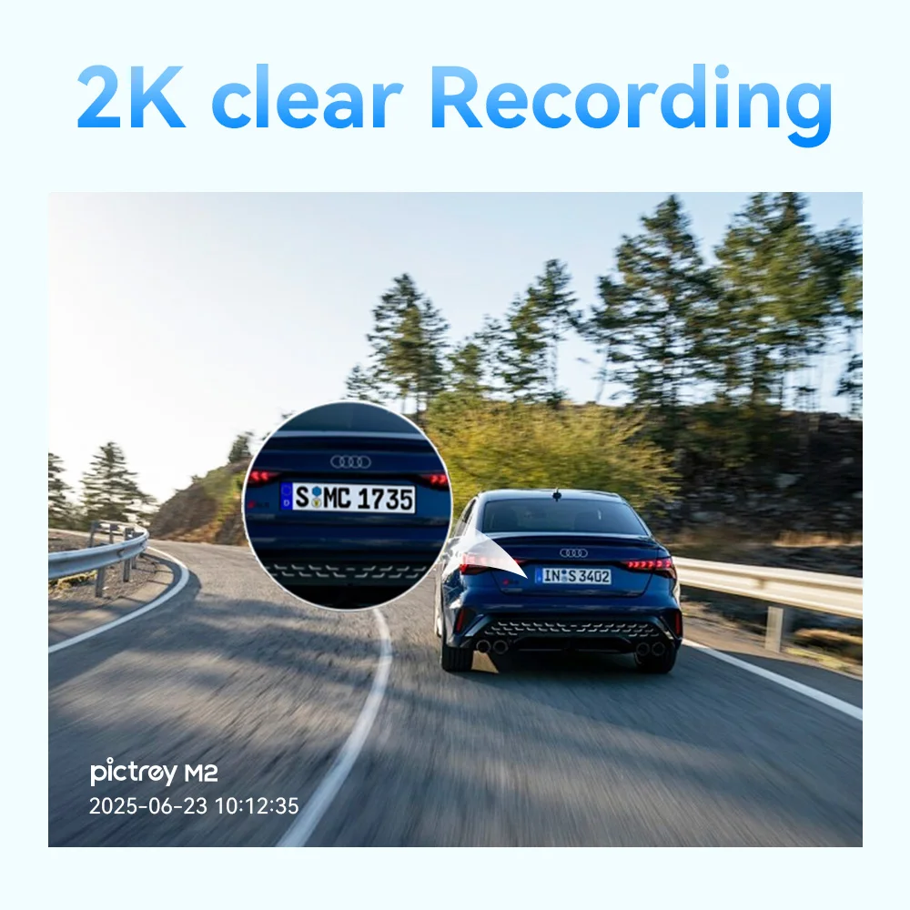 Pictrey M2 2K Dash Cam 330° Rotatable Car DVR Support Night Vision Smart Voice Control 24H Parking Monitor - Image 2