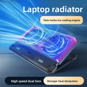 Gaming laptop air-cooled cooling pad bracket with dual fans supporting 17 inch laptop universal portable lifting bracket